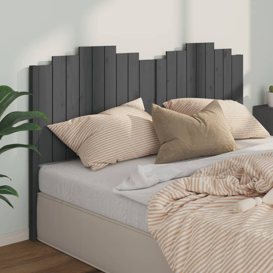 vidaXL Sängynpääty harmaa 186x4x110 cm täysi mänty