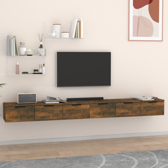 vidaXL Seinäkaapit 2 kpl savutammi 102x30x20 cm tekninen puu
