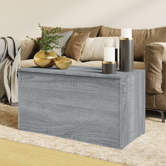 vidaXL Säilytysarkku harmaa Sonoma 84x42x46 cm tekninen puu