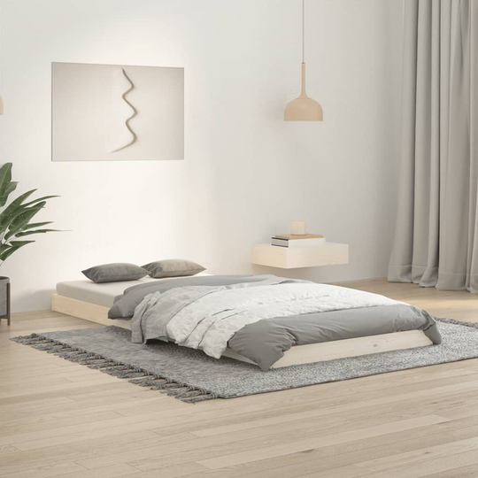 vidaXL Sängynrunko valkoinen 90x200 cm täysi mänty