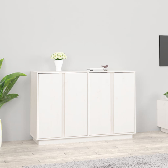 vidaXL Senkki valkoinen 120x35x80 cm täysi mänty