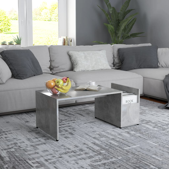 vidaXL Sohvapöytä betoninharmaa 90x45x35 cm lastulevy