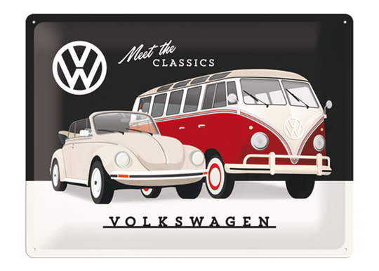 Retro metallitaulu VW MEET THE CLASSIC 30x40 cm