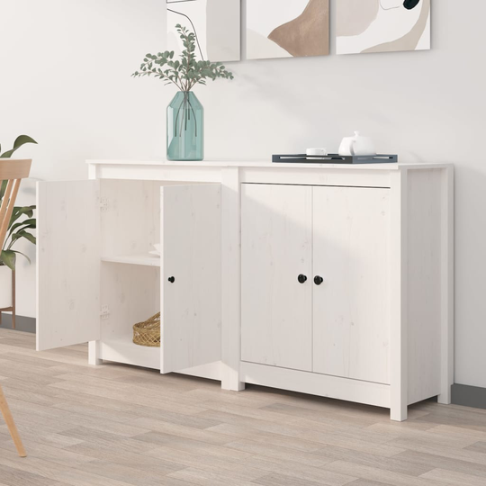 vidaXL Senkit 2 kpl valkoinen 70x35x80 cm täysi mänty