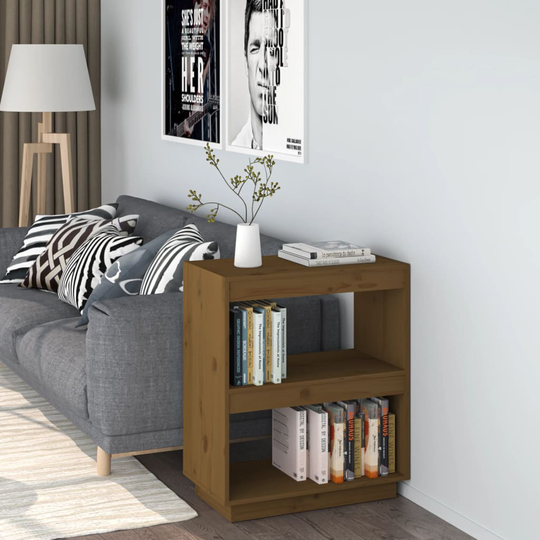 vidaXL Kirjahylly hunajanruskea 60x35x71 cm täysi mänty