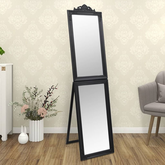 vidaXL Vapaasti seisova peili musta 45x180 cm