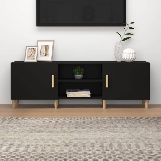 vidaXL TV-taso musta 150x30x50 cm tekninen puu