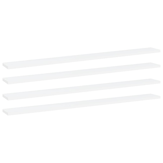 vidaXL Kirjahyllytasot 4 kpl valkoinen 100x10x1,5 cm lastulevy