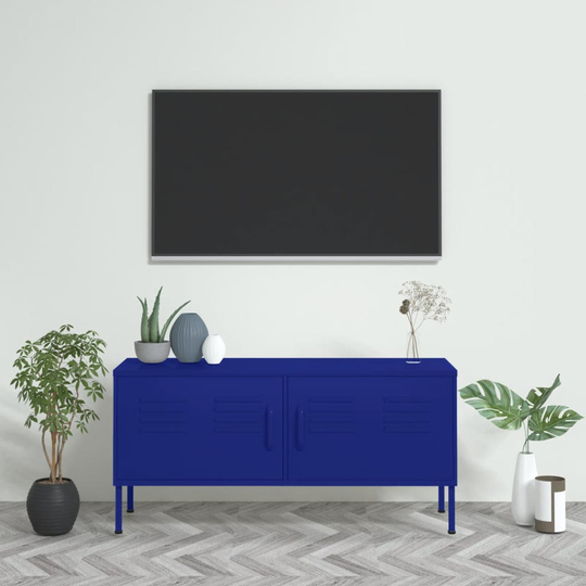 vidaXL TV-taso laivastonsininen 105x35x50 cm teräs