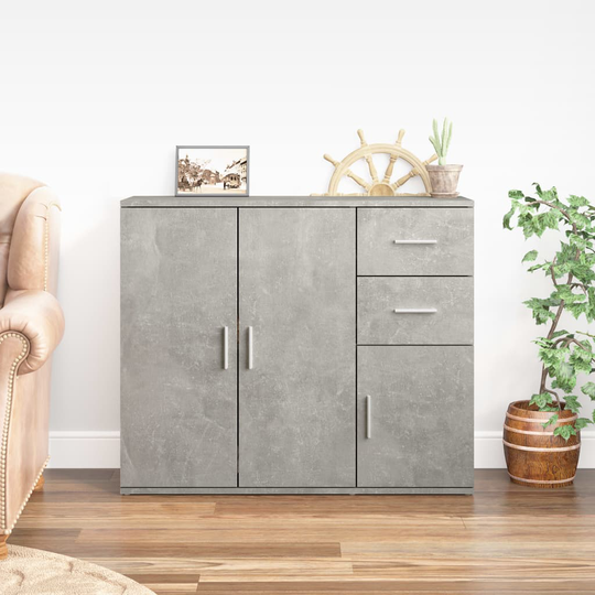 vidaXL Senkki betoninharmaa 91x29,5x75 cm tekninen puu