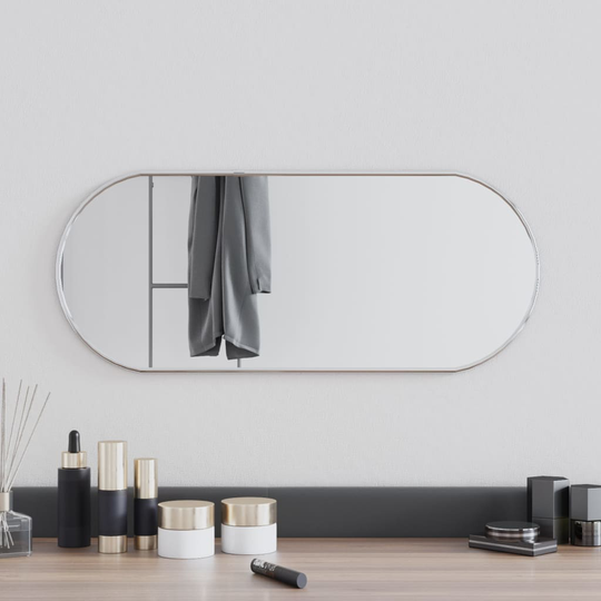 vidaXL Seinäpeili hopea 60x25 cm ovaali