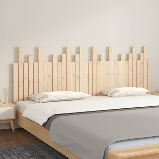 vidaXL Sängynpääty seinälle 204x3x80 cm täysi mänty