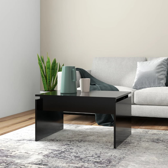 vidaXL Sohvapöytä musta 68x50x38 cm lastulevy