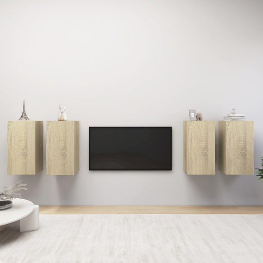 vidaXL TV-tasot 4 kpl Sonoma-tammi 30,5x30x60 cm lastulevy