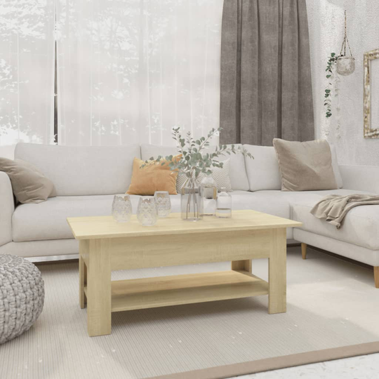 vidaXL Sohvapöytä Sonoma-tammi 102x55x42 cm lastulevy