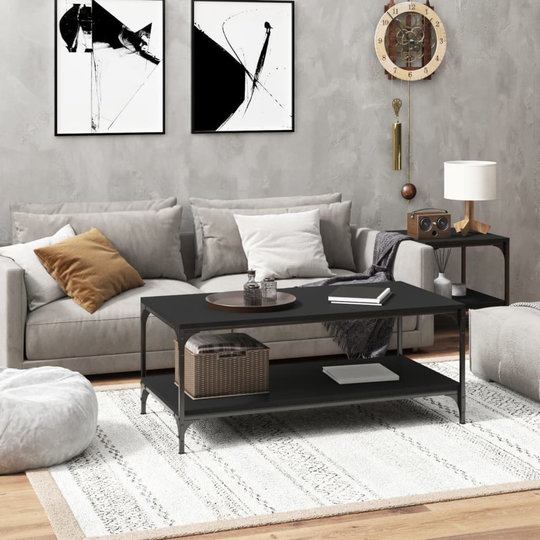vidaXL Sohvapöytä musta 100x50x40 cm tekninen puu
