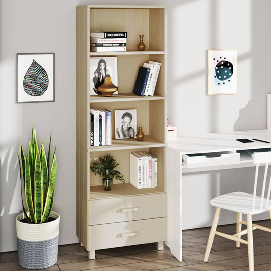 vidaXL Kaappi HAMAR hunajanruskea 60x35x180 cm täysi mänty
