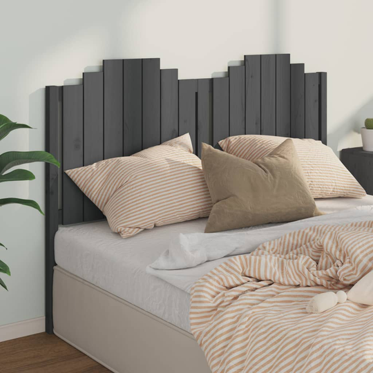 vidaXL Sängynpääty harmaa 156x4x110 cm täysi mänty