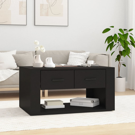 vidaXL Sohvapöytä musta 80x50x40 cm tekninen puu