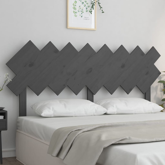 vidaXL Sängynpääty harmaa 159,5x3x80,5 cm täysi mänty