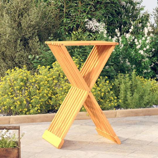 vidaXL Kokoontaitettava jakkara 40x32,5x70 cm täysi tiikki