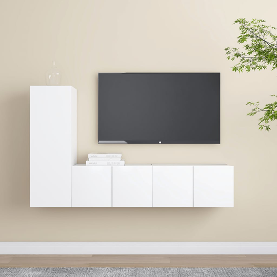 vidaXL 3-osainen TV-kaappisarja valkoinen lastulevy