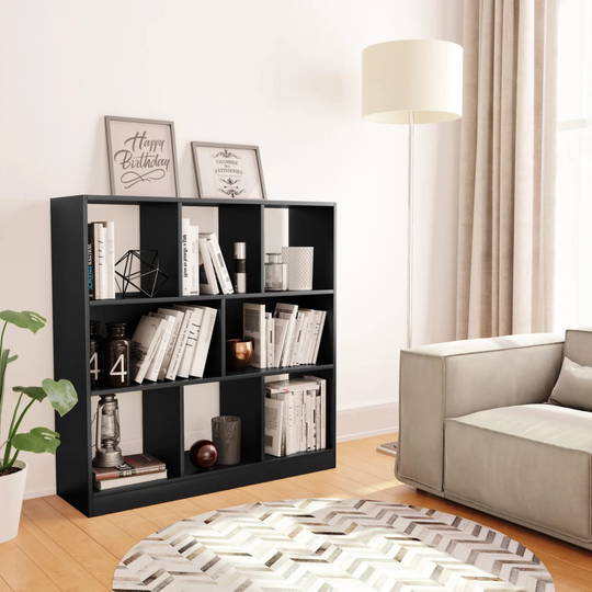 vidaXL Kirjahylly musta 97,5x29,5x100 cm lastulevy