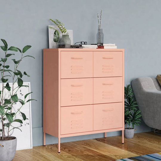 vidaXL Lipasto pinkki 80x35x101,5 cm teräs
