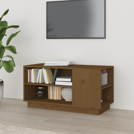 vidaXL TV-taso hunajanruskea 80x35x40,5 cm täysi mänty