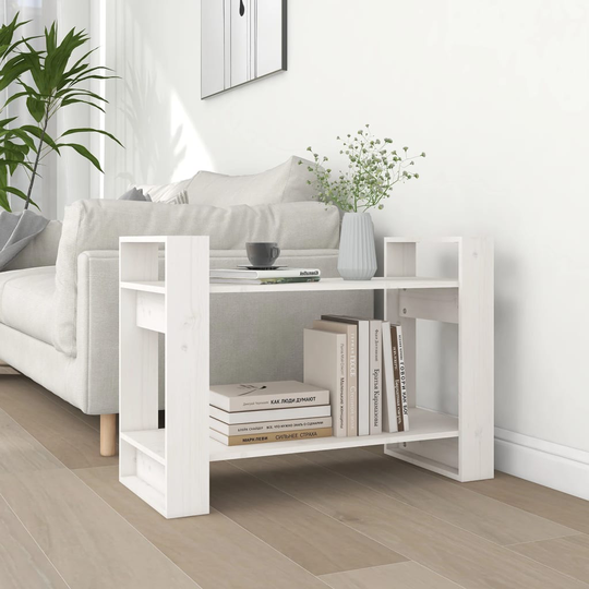 vidaXL Kirjahylly/tilanjakaja valkoinen 80x35x56,5 cm täysi mänty