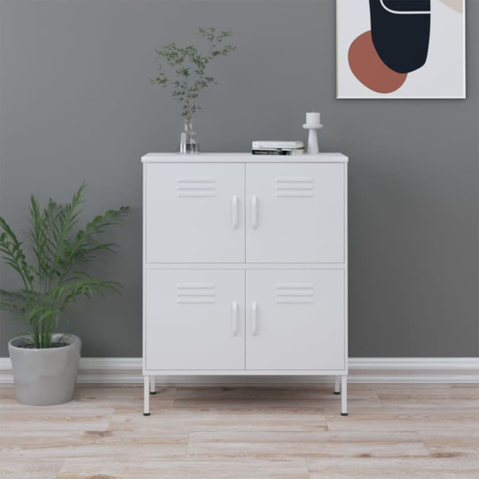 vidaXL Varastokaappi valkoinen 80x35x101,5 cm teräs