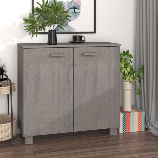 vidaXL Sivupöytä HAMAR vaaleanharmaa 85x35x80 cm täysi mänty
