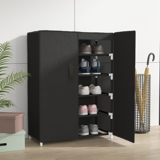 vidaXL Kenkäkaappi musta 60x28x90 cm kangas