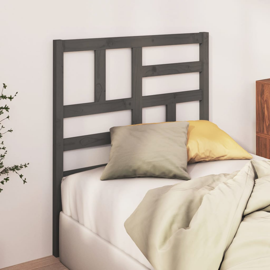vidaXL Sängynpääty harmaa 106x4x104 cm täysi mänty