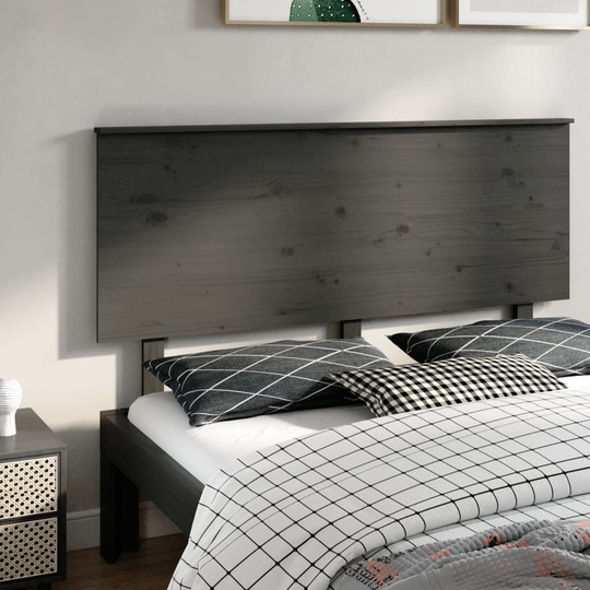 vidaXL Sängynpääty harmaa 154x6x82,5 cm täysi mänty