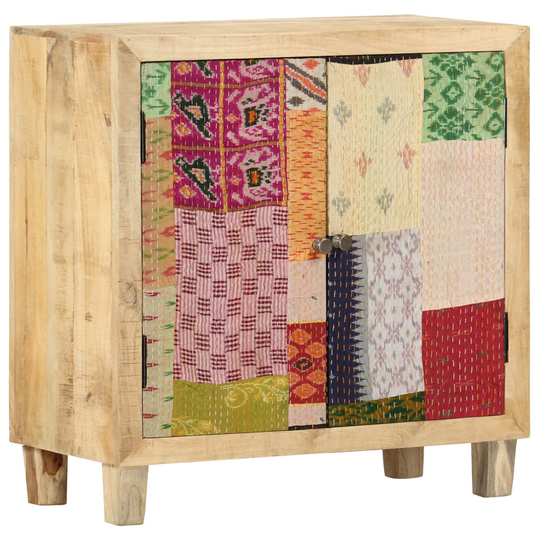 vidaXL Senkki tilkkutyyli 70x35x75 cm täysi mangopuu