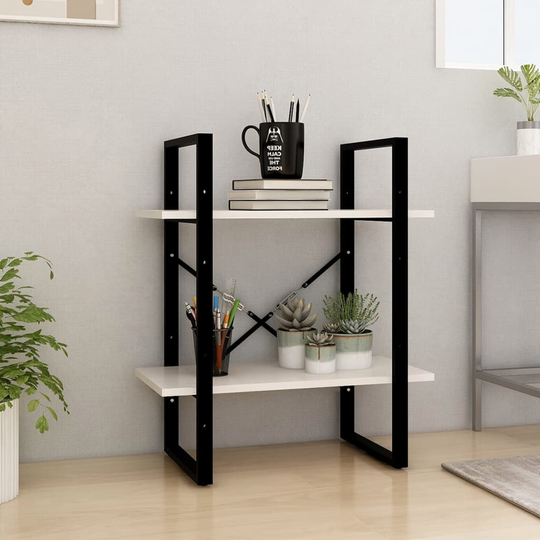 vidaXL 2-tasoinen kirjahylly valkoinen 60x30x70 cm täysi mänty