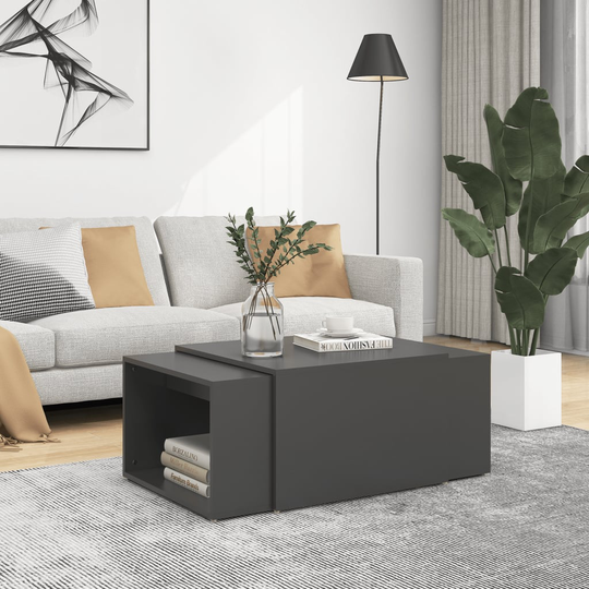 vidaXL 3-osainen Sohvapöytäsarja harmaa 60x60x30 cm lastulevy