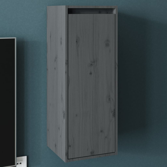 vidaXL Seinäkaappi harmaa 30x30x80 cm täysi mänty