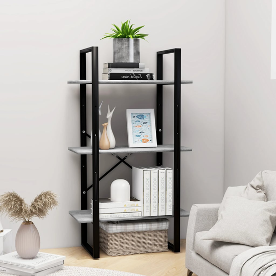 vidaXL Varastohylly betoninharmaa 60x30x105 cm lastulevy