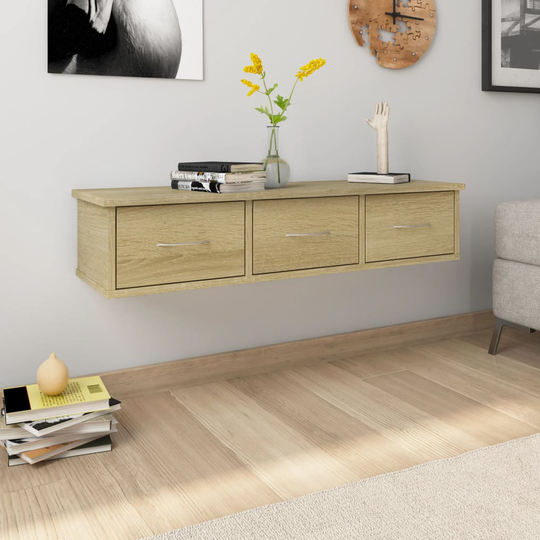 vidaXL Seinälaatikkohylly Sonoma-tammi 88x26x18,5 cm lastulevy