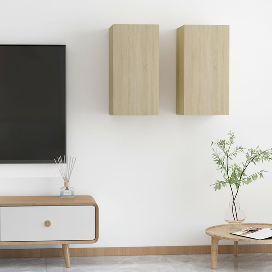 vidaXL TV-tasot 2 kpl Sonoma-tammi 30,5x30x60 cm lastulevy