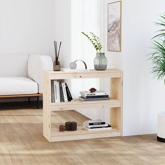 vidaXL Kirjahylly/tilanjakaja 80x30x71,5 cm täysi mänty