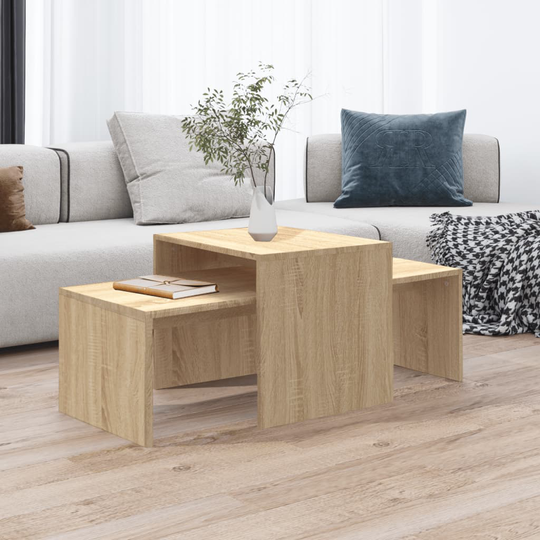 vidaXL Sohvapöytäsarja Sonoma-tammi 100x48x40 cm lastulevy
