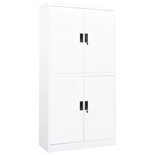 vidaXL Toimistokaappi valkoinen 90x40x180 cm teräs