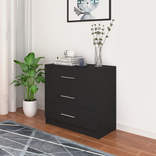 vidaXL Lipasto lastulevy 71x35x68 cm musta