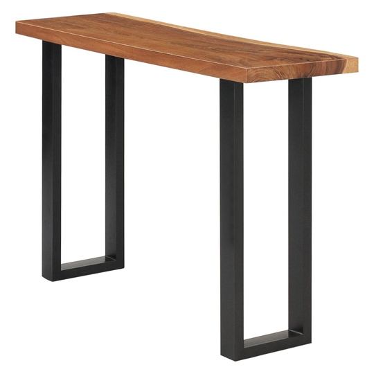 vidaXL Konsolipöytä kiinteä sadepuu 110x35x75 cm