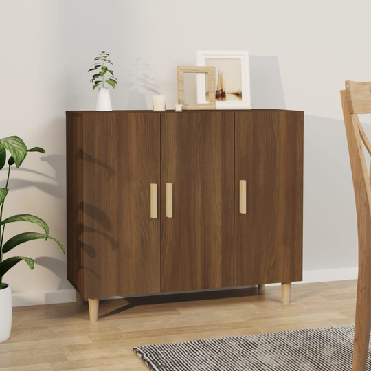 vidaXL Senkki ruskea tammi 90x34x80 cm tekninen puu