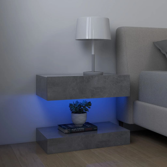 vidaXL Yöpöytä betoninharmaa 60x35 cm lastulevy
