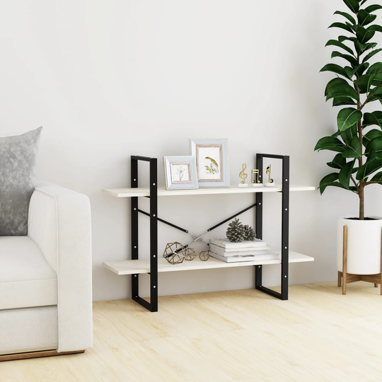 vidaXL 2-tasoinen kirjahylly valkoinen 100x30x70 cm täysi mänty